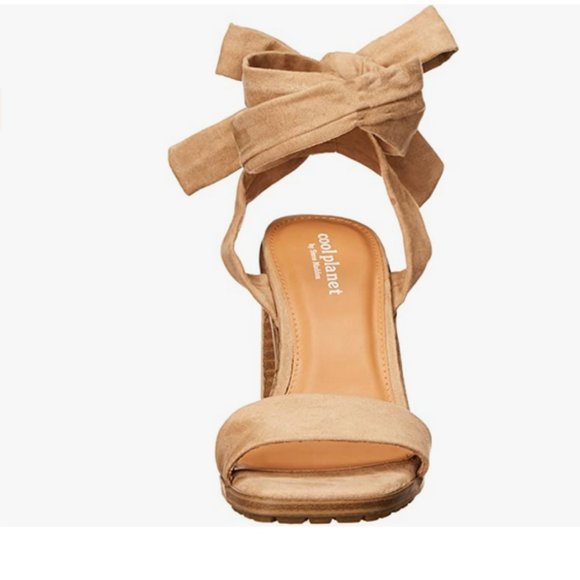 STEVE MADDEN Tan Ankle Wrap Heel Sandals - Picture 2 of 10